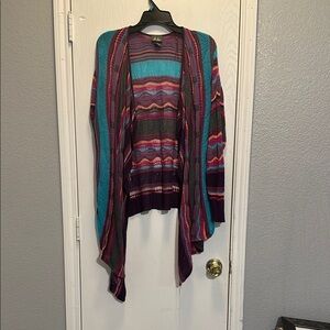 Blue and Purple Cardigan Sweater